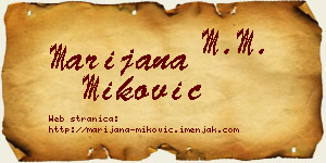 Marijana Miković vizit kartica